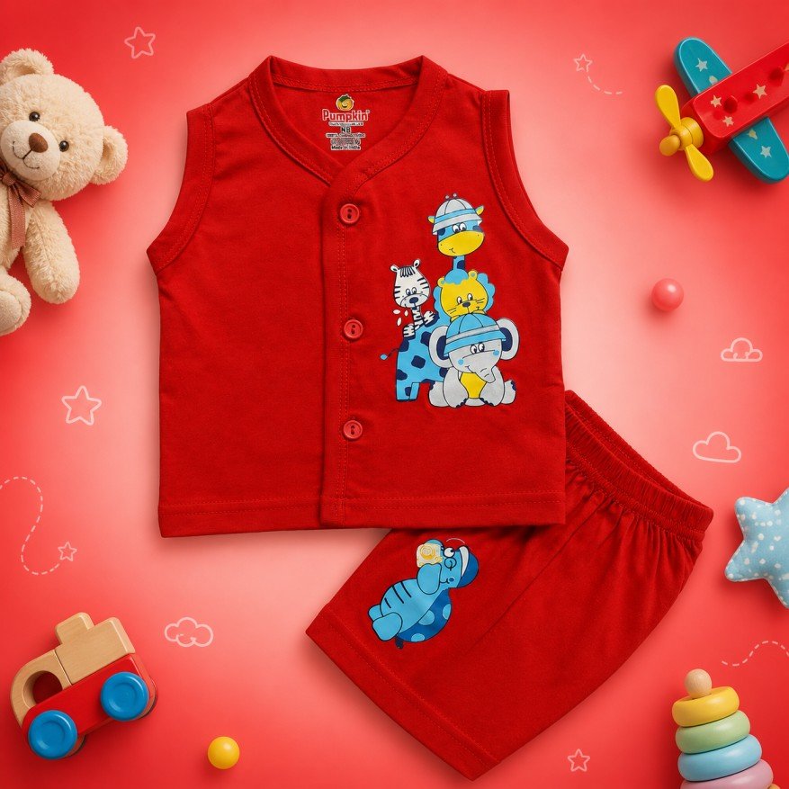 Organic Cotton Bodysuit - Red
