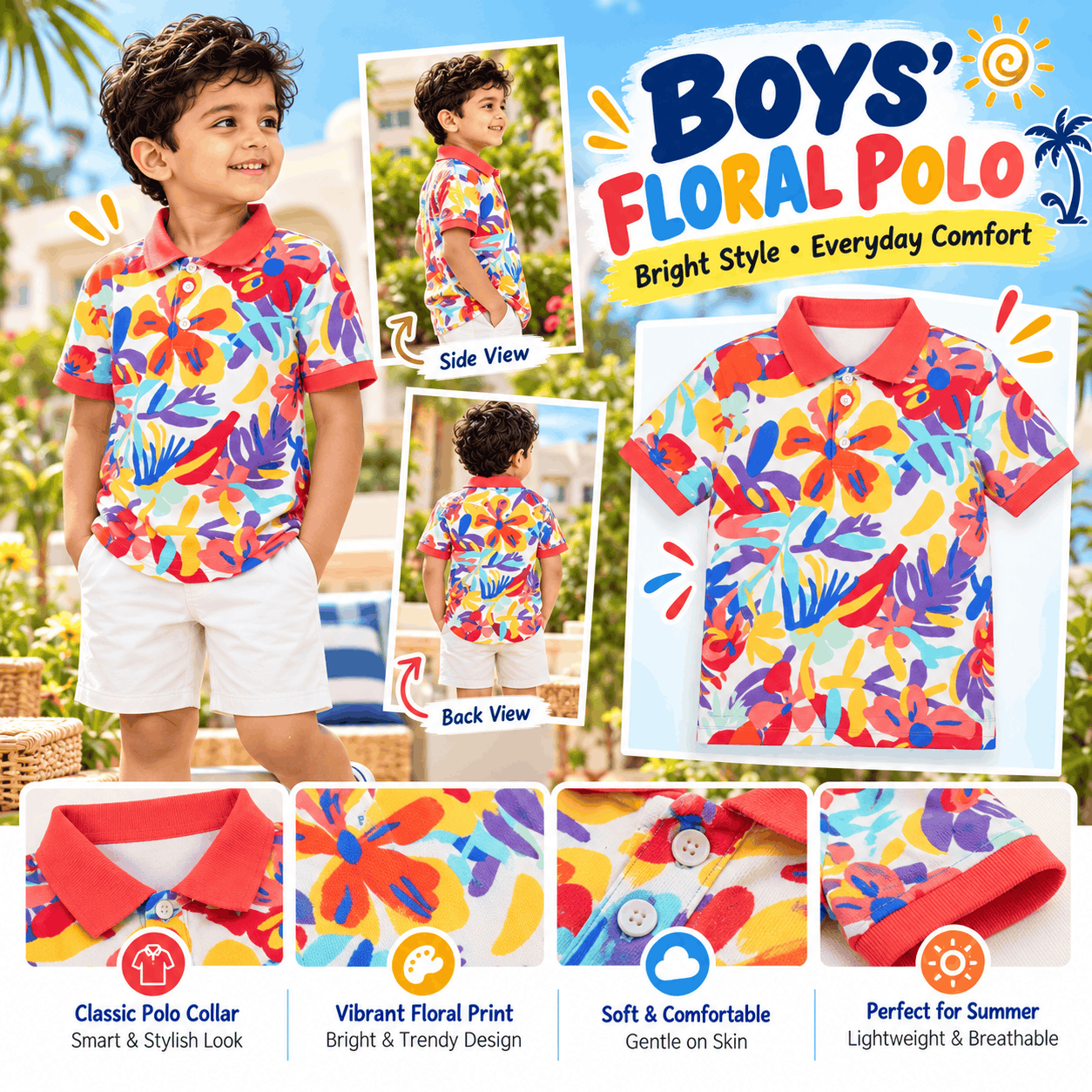 Boys Tropical Print t-shirt