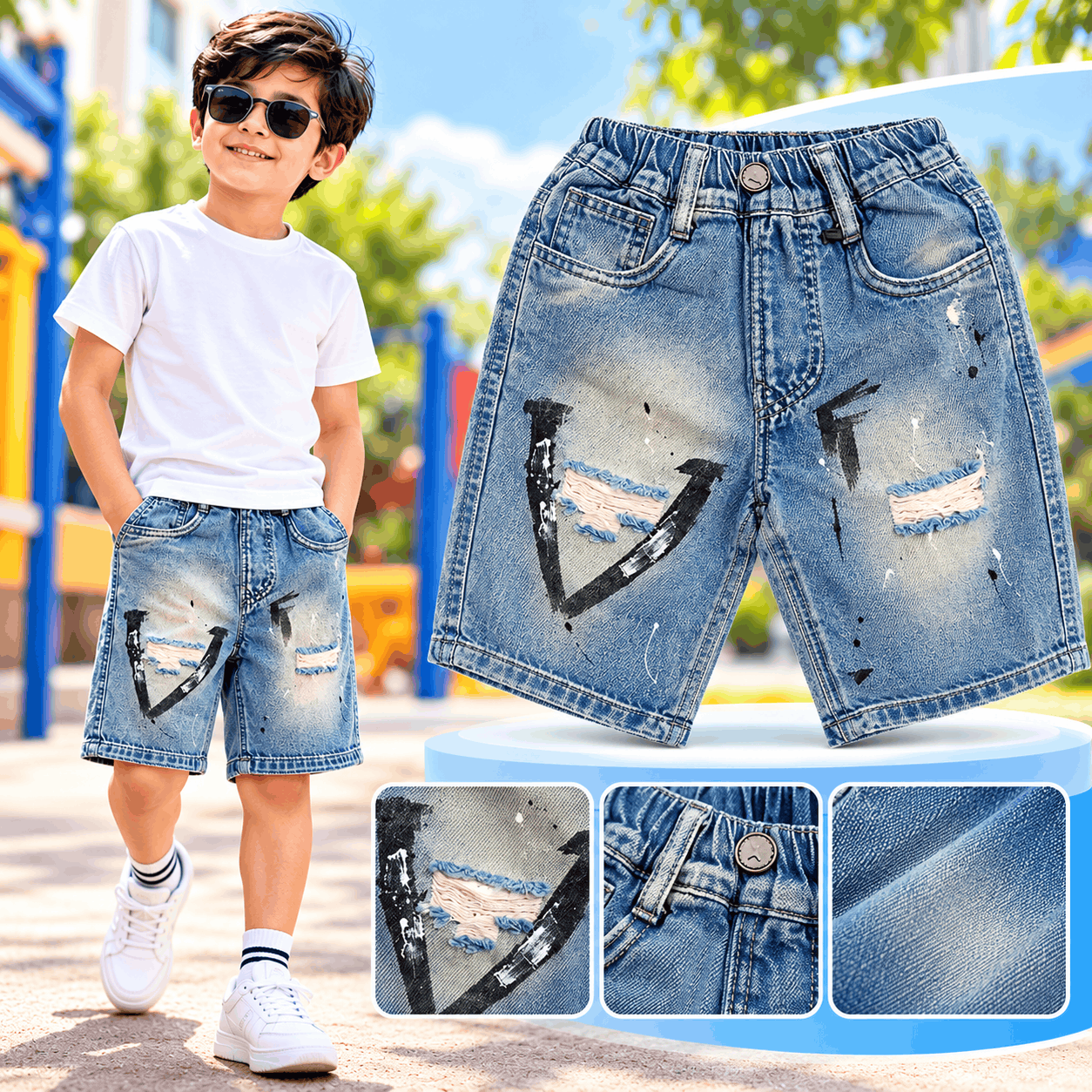Boys Casual Summer Denim Shorts