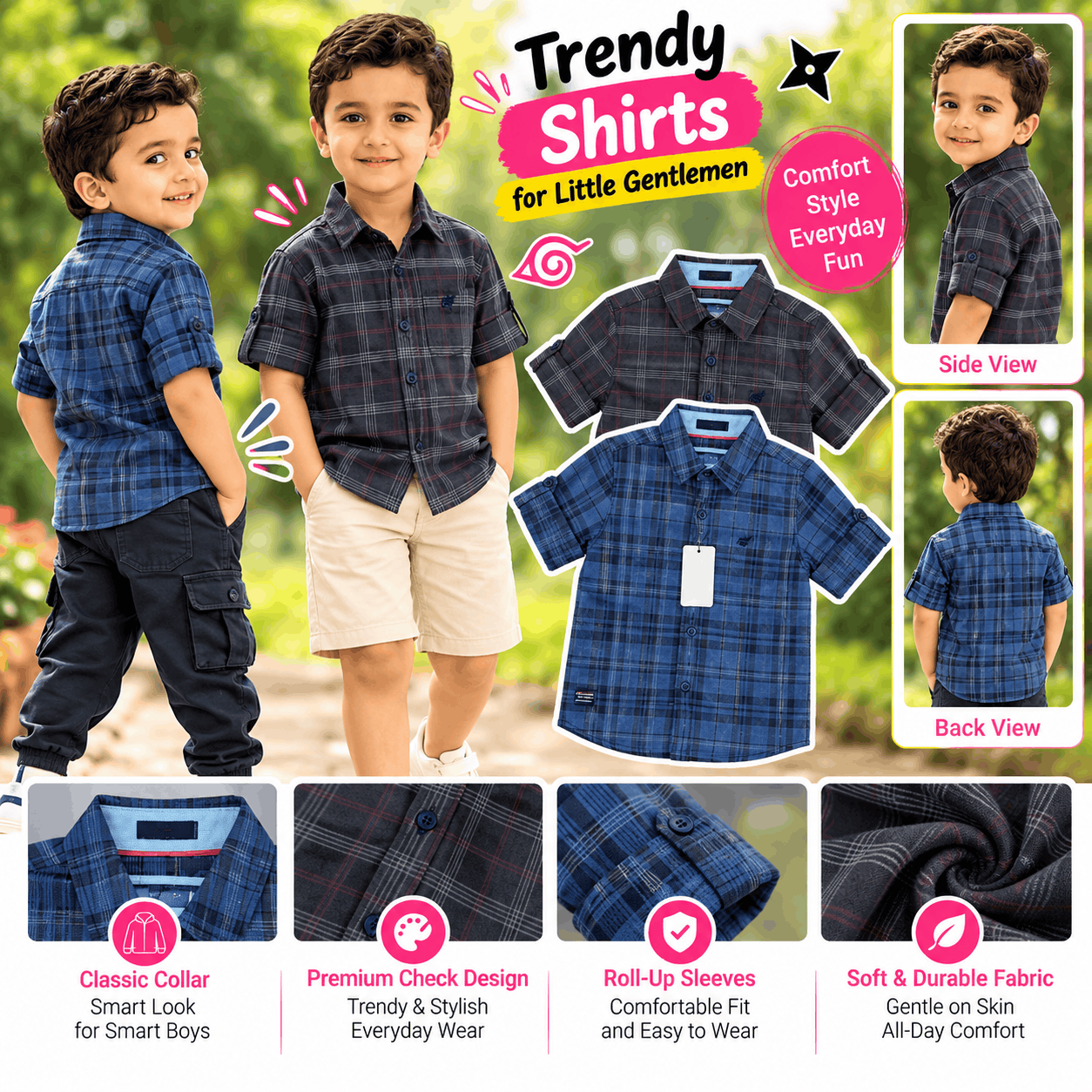 Boys Premium Cotton Casual Shirt